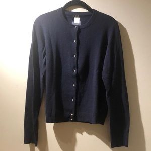 J. Crew Cardigan- Navy Blue w/ crystal buttons
